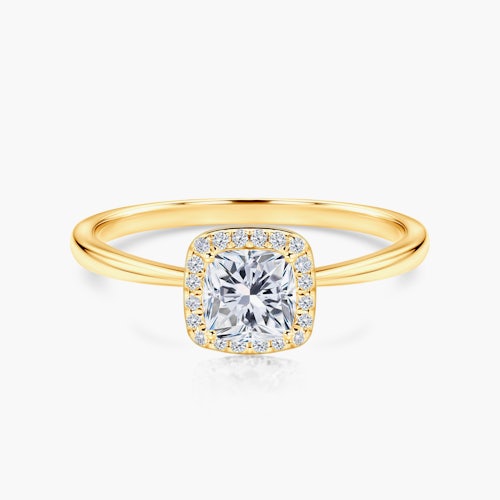 Pierścionek zaręczynowy SAVICKI: żółte złoto, diamenty